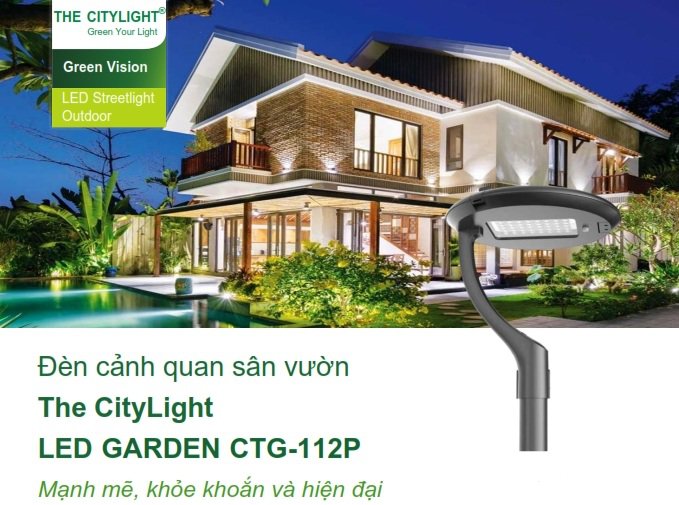 Đèn LED chiếu sáng đường phố cảnh quan sân vườn The Citylight CTG 112P 30W