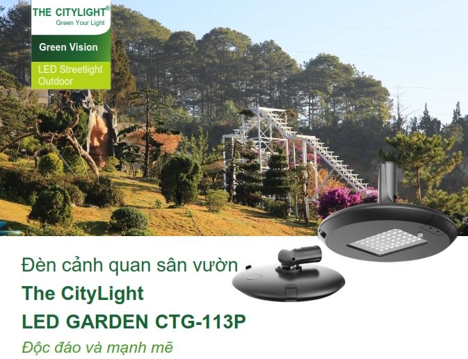 Đèn LED chiếu sáng đường phố cảnh quan sân vườn The Citylight CTG 113P 30W