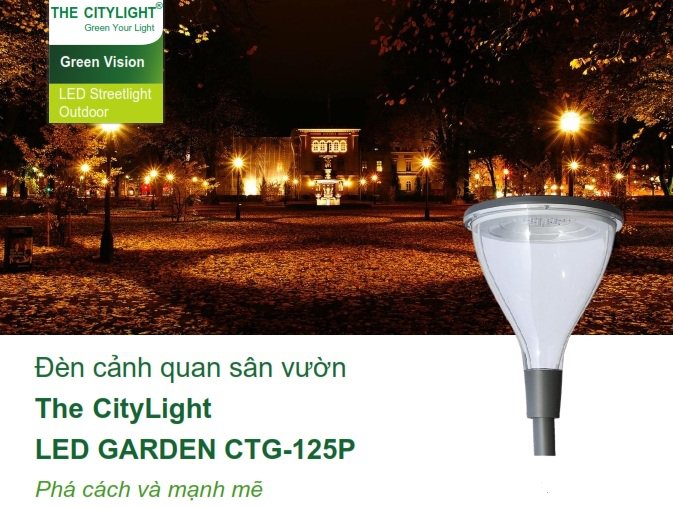 Đèn LED chiếu sáng đường phố cảnh quan sân vườn The Citylight CTG 125P 30W