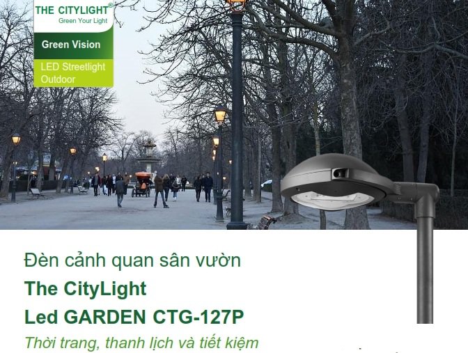 Đèn LED chiếu sáng đường phố cảnh quan sân vườn The Citylight CTG 127P 20W