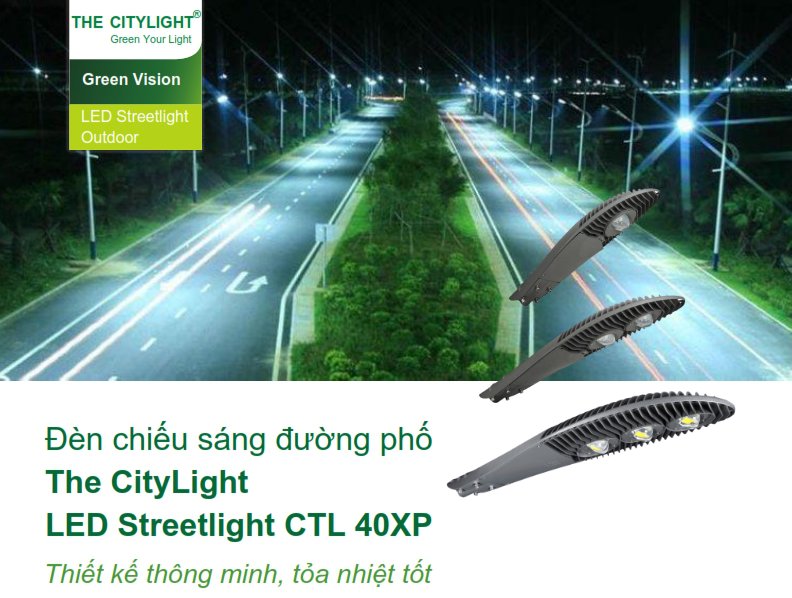Đèn Led chiếu sáng đường phố The CityLight Street Lighting CTL401P 1COB 40W